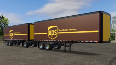 Truck Simulator Big Rigs Skin Trailer Double Box.