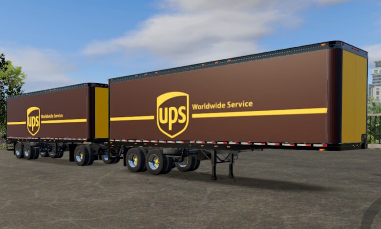 Truck Simulator Big Rigs Skin Trailer Double Box.